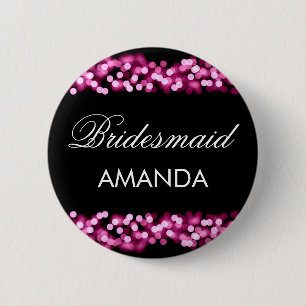 Badge Rond 5 Cm Femme d'honneur privilégiée Pink Hollywood Glam