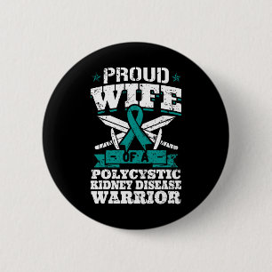 Badge Rond 5 Cm Femme D'Un Guerrier Polykystique De Maladie Du Rei