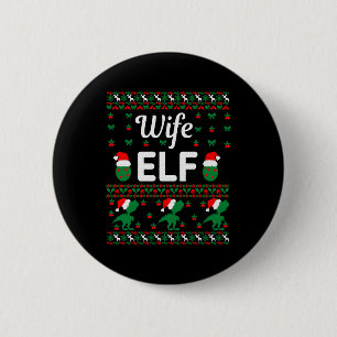 Badge Rond 5 Cm femme elf noël laide pull