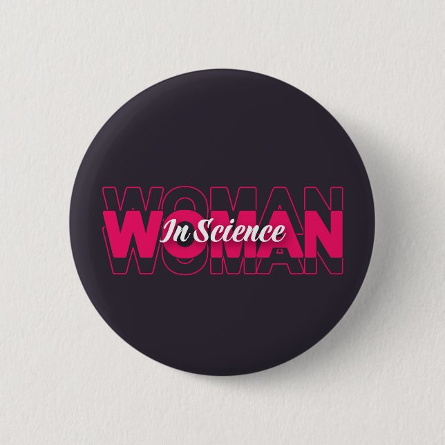 Badge Rond 5 Cm Femme en science (Devant)