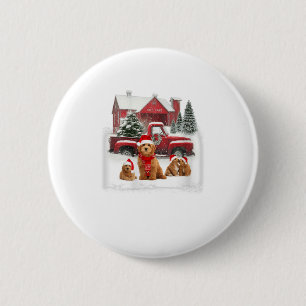 Badge Rond 5 Cm Femme Goldendoodle Chemise de Noël, Chien