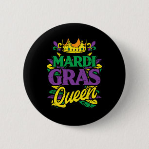 Badge Rond 5 Cm Femme Mardi Gras Queen Crown Funny Mardi Gras Car