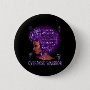 Badge Rond 5 Cm Femme noire Africaine Overdose Warrior Ribbon P