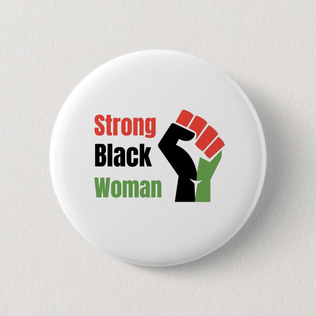 Badge Rond 5 Cm Femme noire forte (Devant)