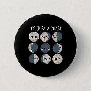 Badge Rond 5 Cm Femme Professeur de sciences Phases lunaires Scien