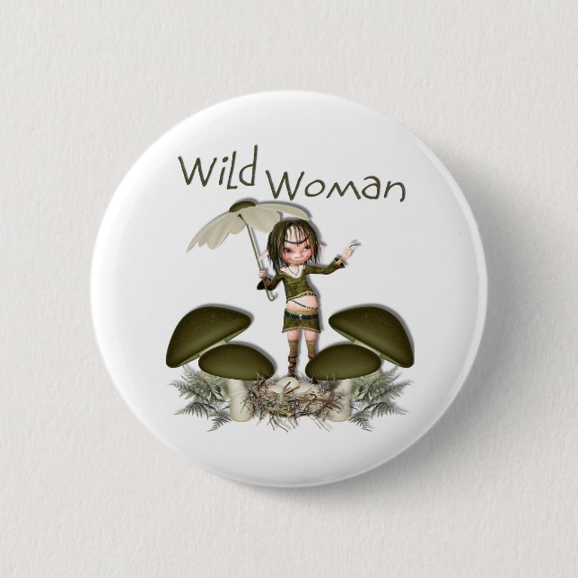 Badge Rond 5 Cm Femme sauvage (Devant)