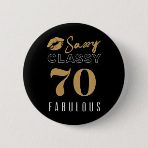 Badge Rond 5 Cm Femmes 70 - Sy Cly Fabuleux _ Femme de 70 ans