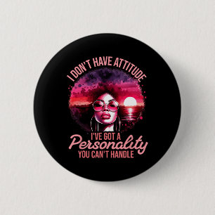 Badge Rond 5 Cm Femmes afro-américaines Black Pride Femmes afro-am