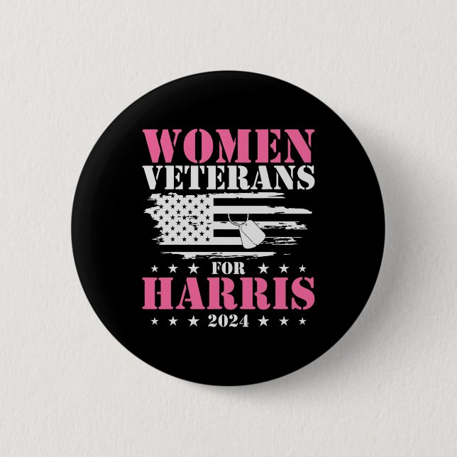 Badge Rond 5 Cm Femmes Anciens Combattants Pour Harris 2024 (Devant)