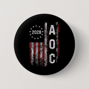 Badge Rond 5 Cm Femmes Aoc Alexandria Ocasio Cortez 2028 Pour Pres