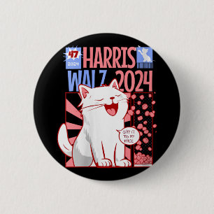 Badge Rond 5 Cm Femmes Chat Dames Pour Kamala Harris Wz 2024 Dites
