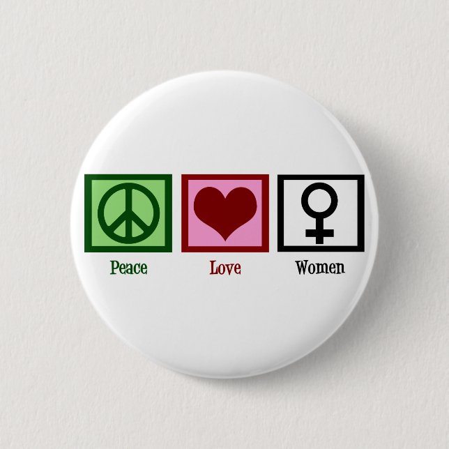 Badge Rond 5 Cm Femmes d'amour pour la paix (Devant)