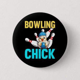 Badge Rond 5 Cm Femmes de bowling drôles Fille de bowling mignonne