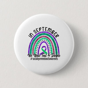 Badge Rond 5 Cm Femmes En Septembre Nous Portons Suicidaire Turquo