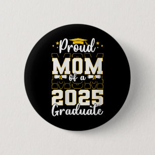 Badge Rond 5 Cm Femmes Fier Maman D'Un Cl De 2025 Diplômé M