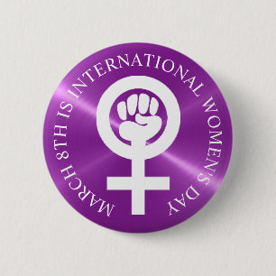 Badge Rond 5 Cm Femmes internationales jour bouton du 8 mars