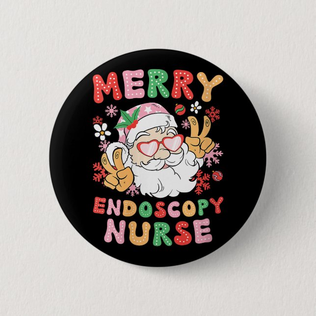 Badge Rond 5 Cm Femmes Joyeuse Endoscopie infirmière Endoscopie de (Devant)