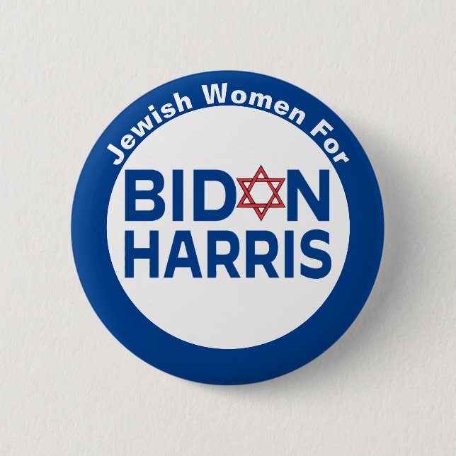 Badge Rond 5 Cm Femmes juives pour Biden Harris (Devant)