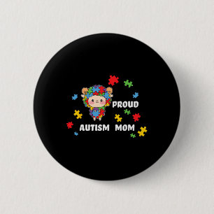 Badge Rond 5 Cm Femmes mignonnes sensibilisées à l'autisme - Fière