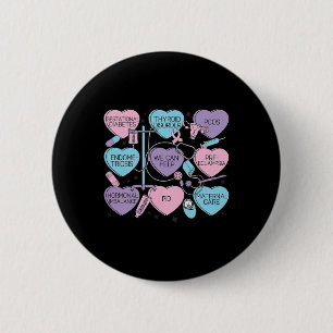 Badge Rond 5 Cm Femmes obstétrique Saint-Valentin infirmière Gynéc