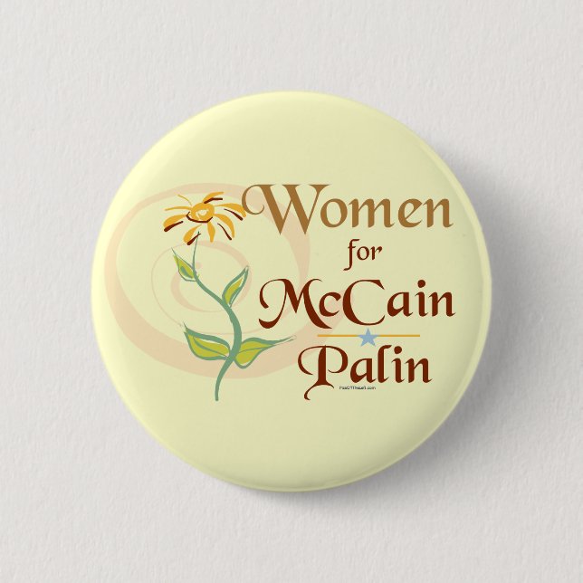 Badge Rond 5 Cm Femmes pour le bouton de McCain/Palin (Devant)