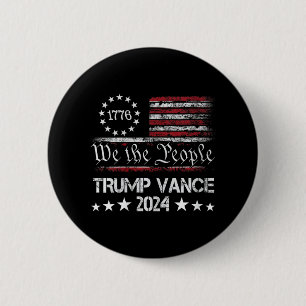 Badge Rond 5 Cm Femmes Trump Vance 2024 Président Trump Supporter