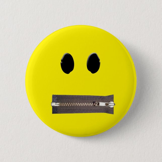 Badge Rond 5 Cm Fermeture éclair il sourire (Devant)