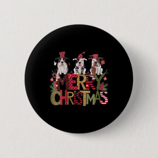 Badge Rond 5 Cm Festive de Fêtes de Noël' Bulldogs