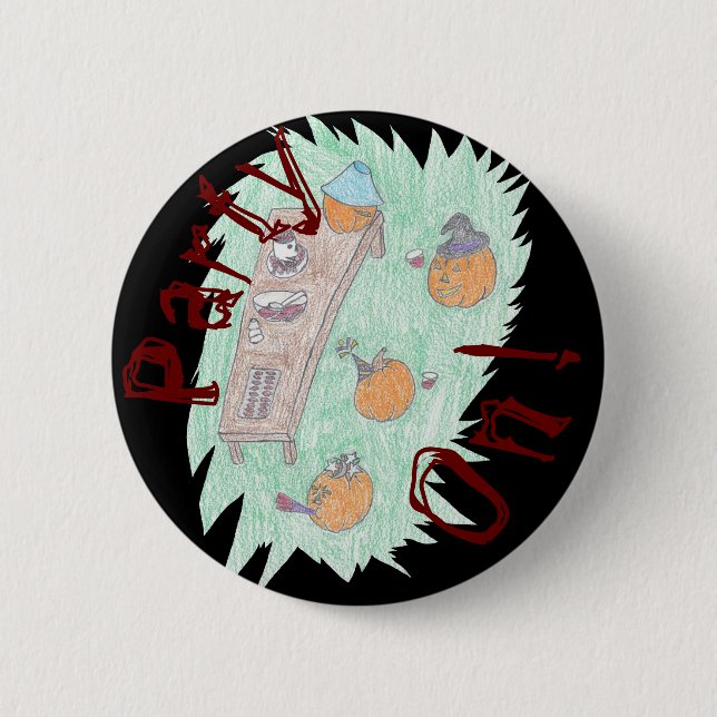 Badge Rond 5 Cm Fête Citrouille ! (Devant)