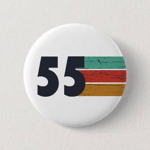 Badge Rond 5 Cm Fête d'anniversaire de naissance en 1955