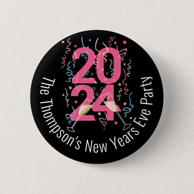 Badge Rond 5 Cm Fête de la Saint-Sylvestre 2024 (Devant)
