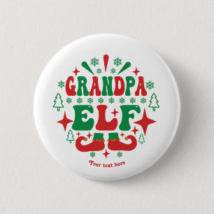 Badge Rond 5 Cm Fête de Noël de Papy Elf