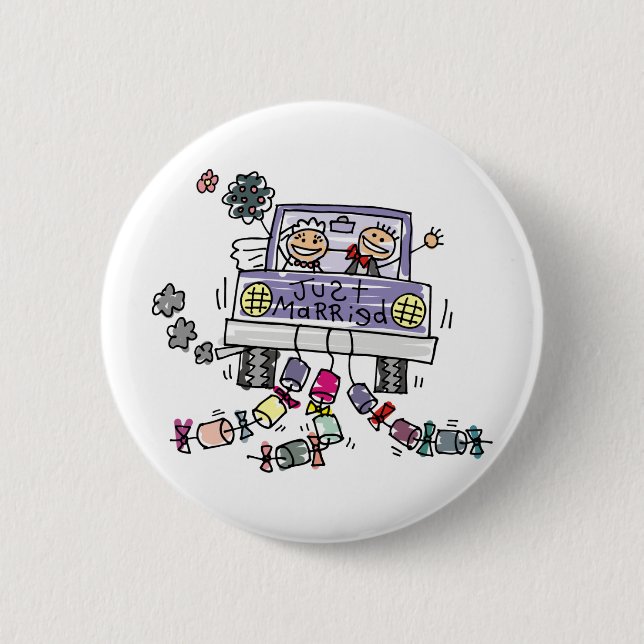 Badge Rond 5 Cm Fête Du Mariage Marié Et Marié (Devant)