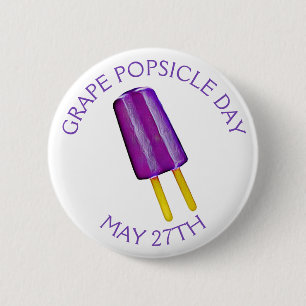 Badge Rond 5 Cm Fête du Popsicle de raisin 27 mai Fête de la nourr