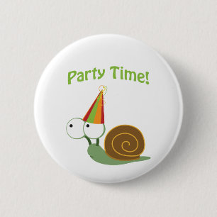 Badge Rond 5 Cm Fête ! Escargot