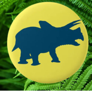 Badge Rond 5 Cm Fête joyeuse des dinosaures Jaune