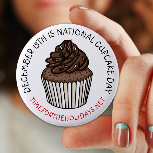 Badge Rond 5 Cm Fête nationale de la Cupcake 15 décembre (Créateur téléchargé)