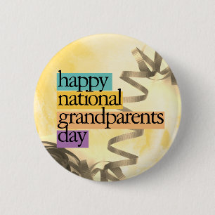 Badge Rond 5 Cm fête nationale des grands-parents heureux