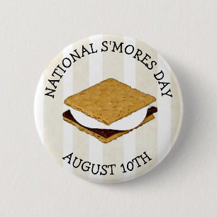 Badge Rond 5 Cm Fête nationale des S'mores 10 août