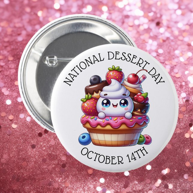 Badge Rond 5 Cm Fête nationale du dessert 14 octobre (Créateur téléchargé)