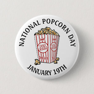 Badge Rond 5 Cm Fête nationale du maïs soufflé 19 janvier Bouton