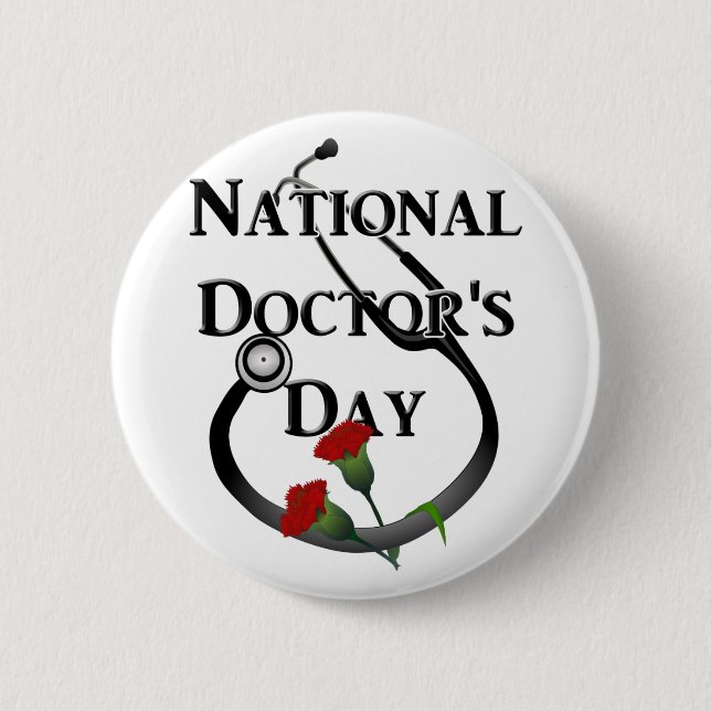 Badge Rond 5 Cm Fête nationale du médecin (Devant)