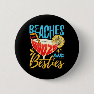 Badge Rond 5 Cm Fête sur l'île Beach Bachelorette - Plages Alcool