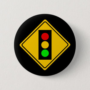 Badge Rond 5 Cm Feu d'arrêt en avant