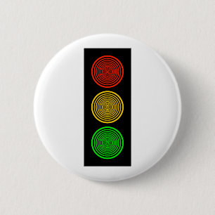 Badge Rond 5 Cm Feu d'arrêt hypnotique