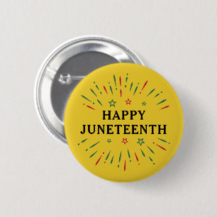 Badge Rond 5 Cm Feu d'artifice Fête de l'Indépendance Noire Joyeux