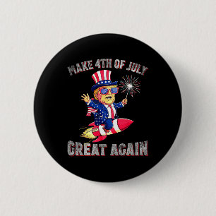 Badge Rond 5 Cm Feu d'artifice patriotique de Donald Trump pour le