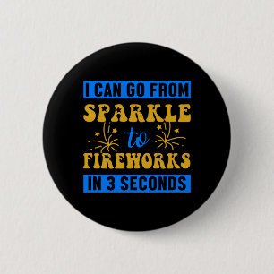 Badge Rond 5 Cm Feu d'artifice Pyrotechnicien Firecracker Cadeau