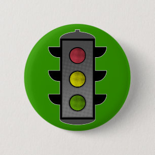 Badge Rond 5 Cm Feu de trafic Pop Art