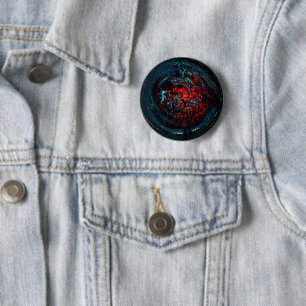 Badge Rond 5 Cm Feu rouge d'enfer océanique